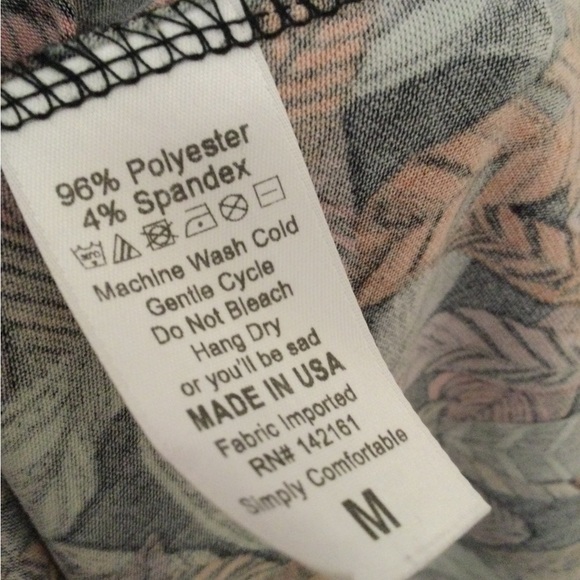 Lularoe NWOT Knee-length Medium Nicole Dress - Pretty Leaves - Picture 3 of 3